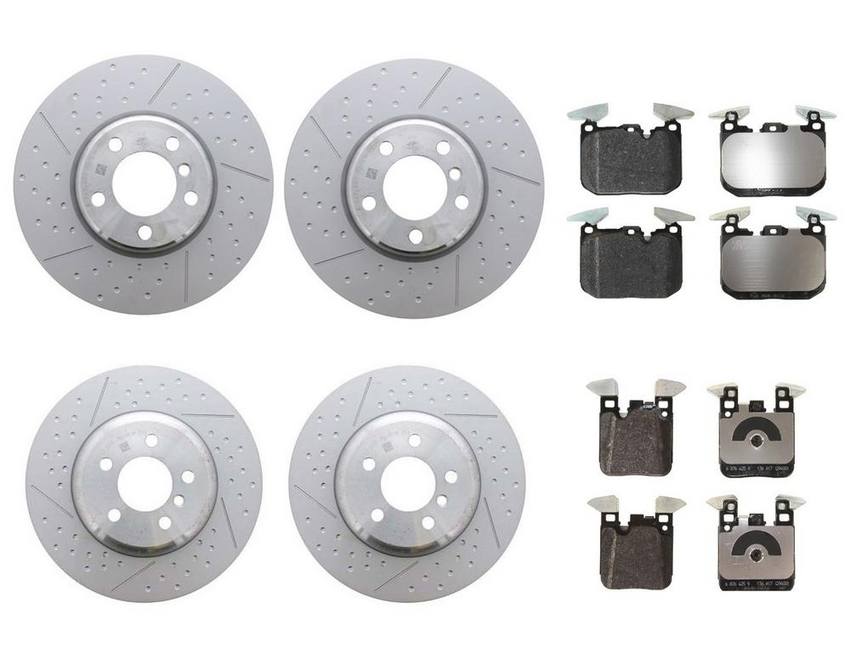 BMW Brake Kit - Pads and Rotors Front &  Rear (340mm/345mm)